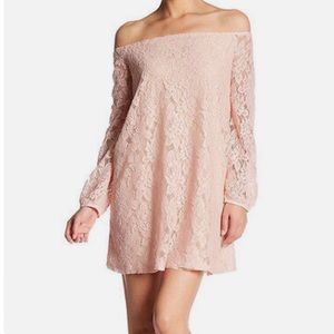 EUC Free Press Pink Floral Lace Mini Dress